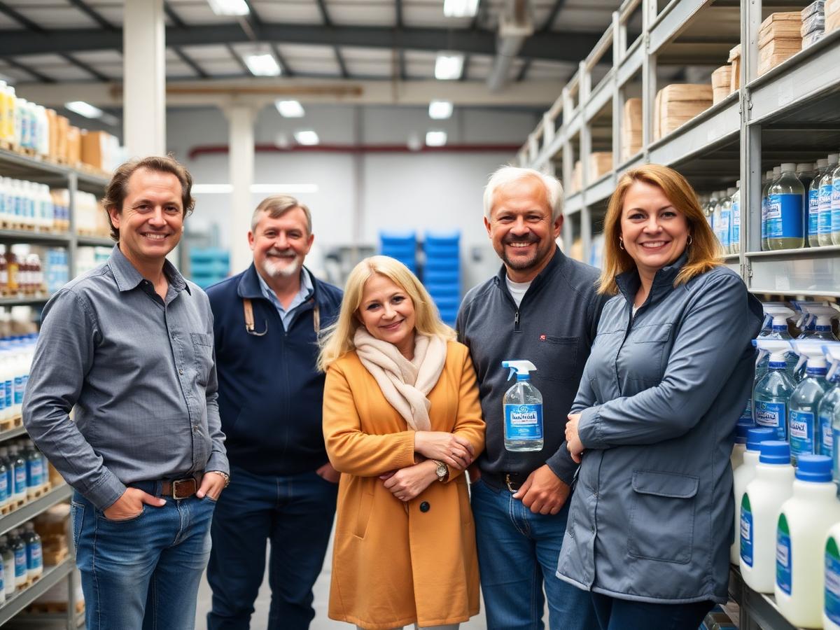 Equipo de Lipac en su bodega de fabricación
